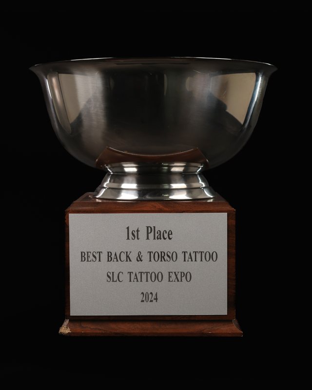 1st Place · Best Back & Torso Tattoo, SLC TATTOO EXPO 2024, won by ELEMENT TATTOO in San Antonio